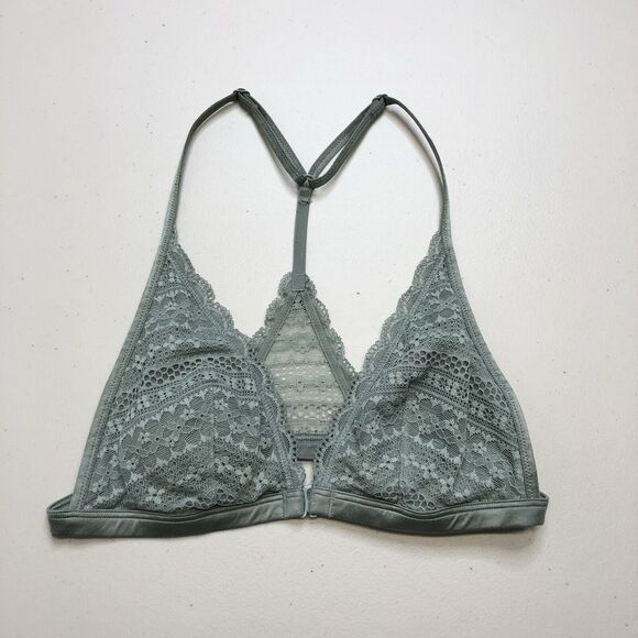Victoria's Secret Other - Victoria’s Secret Green Lace Triangle Front Closure Racerback Bralette Small